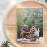 Large Full Photo with Typewriter Text Overlay シーズンカード<br><div class="desc">Cute Minimalist Script Typewriter Text Full Photo Holiday Card</div>