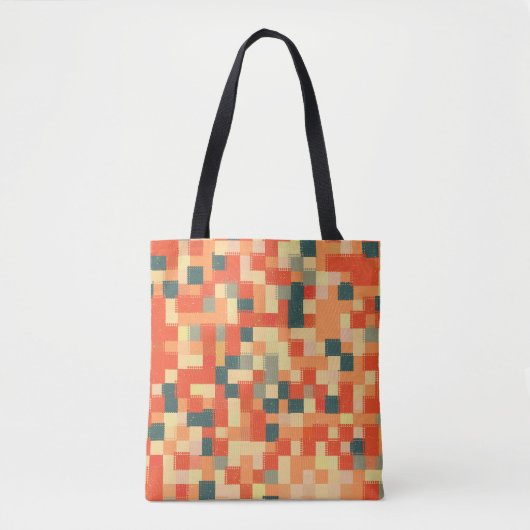 Large Geometric：シームレスな抽象芸術パターン。 トートバッグ (正面)