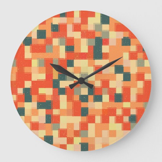 Large Geometric:シームレスな抽象芸術パターン。 ラージ壁時計 (正面)