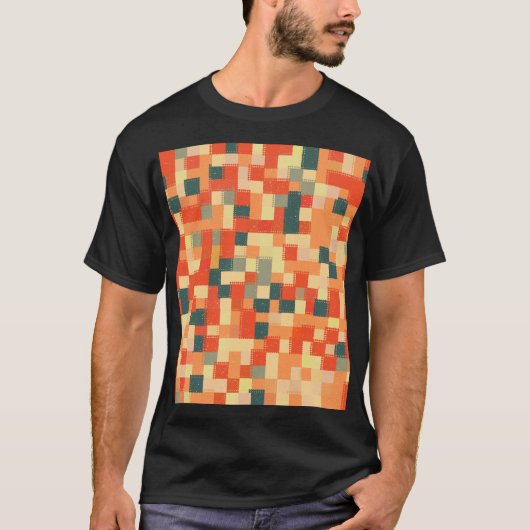 Large Geometric：シームレスな抽象芸術パターン。 Tシャツ (正面)