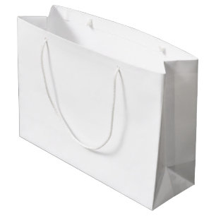 Large Gift Bag 光沢のある白いロープハンドル ラージペーパーバッグ