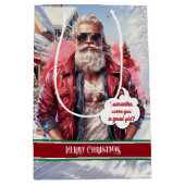 Large Gift Bag Handsome Santa Claus Keepsake ミディアムペーパーバッグ (正面)