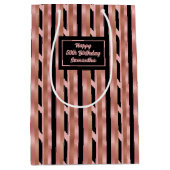 Large Gift Bag Rose Gold Glitter 16th Birthday ミディアムペーパーバッグ (正面)