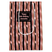 Large Gift Bag Rose Gold Glitter 16th Birthday ミディアムペーパーバッグ (裏面)