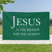 Large Green Custom Jesus Reason For Christmas Sign 横断幕 (外側)