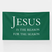 Large Green Custom Jesus Reason For Christmas Sign 横断幕 (横)