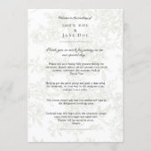 Large Green Floral Wedding Program プログラム (正面)