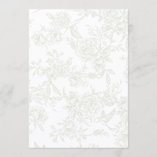 Large Green Floral Wedding Program プログラム (裏面)