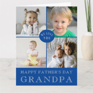 LARGE Happy Father's Day Grandpaフォトコラージュ カード