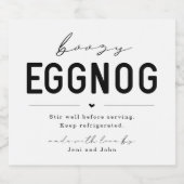 Large Homemade Boozy Eggnog Bottle Label リキュールボトルラベル (シングルラベル)