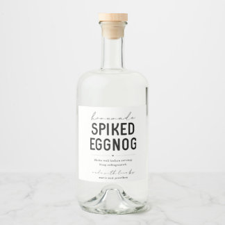 Large Homemade Spiked Eggnog Bottle Label リキュールボトルラベル