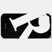 Large Initial | モダンなタイポグラフィ | ブラック Case-Mate iPhoneケース (裏面 (横))