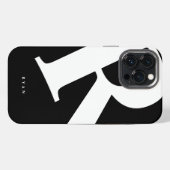 Large Initial | モダンなタイポグラフィ | ブラック iPhoneケース (裏面横)
