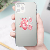 Large Labelled Vintage Anatomical Heart, Red シール (スマートフォン)