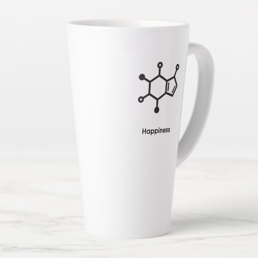 Large Latte Mug - Caffeine = Happiness カフェラテマグ (右アングル)