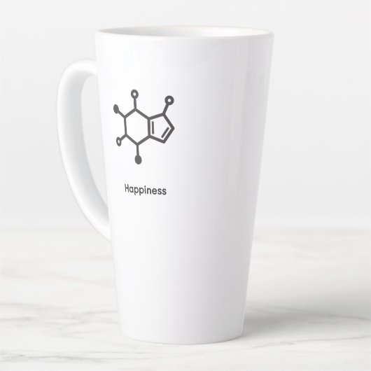 Large Latte Mug - Caffeine = Happiness カフェラテマグ (左アングル)