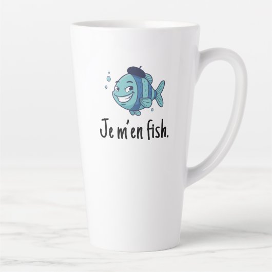 Large Latte Mug - Je m'en fish カフェラテマグ (右)