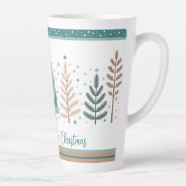 Large Latte Mug with Christmas Trees minimalist カフェラテマグ