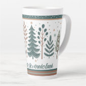 Large Latte Mug with Christmas Trees minimalist V2 カフェラテマグ (右アングル)