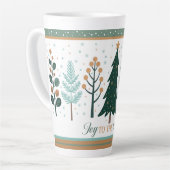 Large Latte Mug with Christmas Trees minimalist V3 カフェラテマグ (左アングル)
