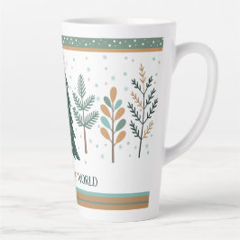 Large Latte Mug with Christmas Trees minimalist V3 カフェラテマグ
