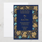 Large Leaf Floral Vine Border Wedding 招待状 (正面/裏面)