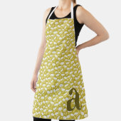Large Letter Monogram Dark Gold Floral Pattern エプロン (インサイチュ)