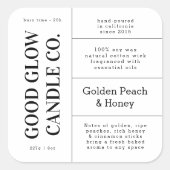 Large Logo Candle Jar Product Label Stickers スクエアシール (正面)