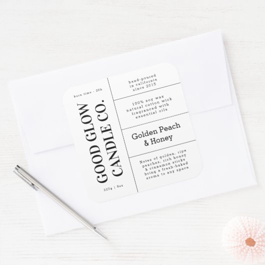 Large Logo Candle Jar Product Label Stickers スクエアシール (封筒)