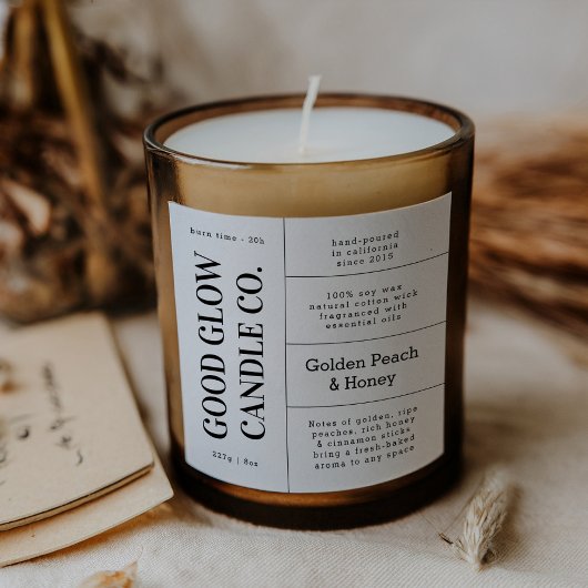 Large Logo Candle Jar Product Label Stickers スクエアシール