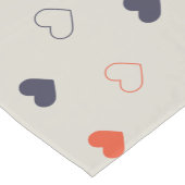 Large - Lovely hearts / orange cream dark ショートテーブルランナー (コーナー)