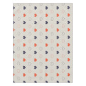 Large - Lovely hearts / orange cream dark テーブルクロス (正面)