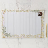 Large Luxury Gold Leaf & Pine Needle Ele Paper Pad ペーパーパッド (インサイチュ)