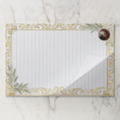 Large Luxury Gold Leaf & Pine Needle Ele Paper Pad ペーパーパッド (折り畳み)