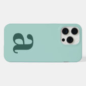Large Monogram Letter Teal/Sea Green Minimalist iPhoneケース (裏面横)