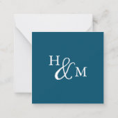 Large Monogram Simple Navy blue Note Card ノートカード (裏面)
