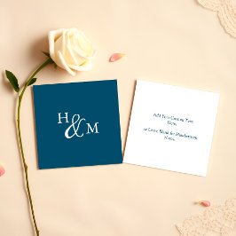 Large Monogram Simple Navy blue Note Card ノートカード