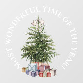 LARGE-Most Wonderful Time, Christmas Tree w Gives ウィンドウサイン (シート)