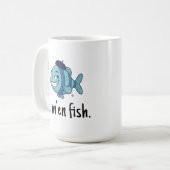 Large Mug - Je m'en fish コーヒーマグカップ (正面左)