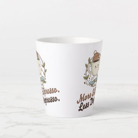 Large Mug - More Espresso. Less Depresso. カフェラテマグ (正面)