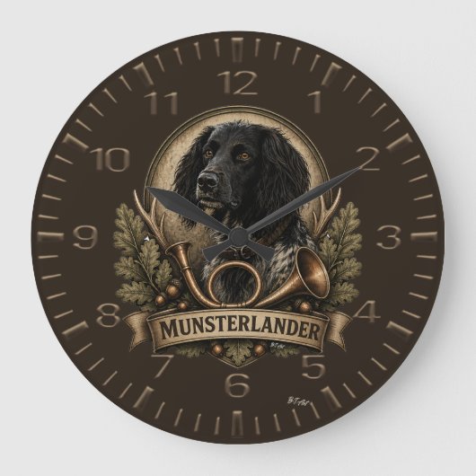  Large Munsterlander (logo)  ラージ壁時計 (正面)