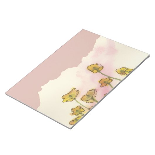Large notepad with yellow poppies ノートパッド (アングル)