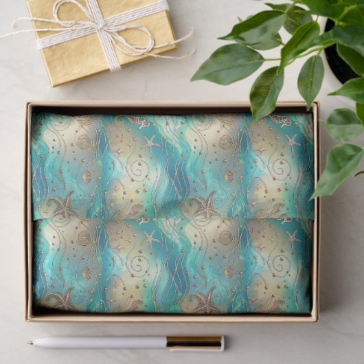 Large Ocean Scape Decoupage For Shells 薄葉紙 (ギフト)