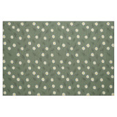 Large Olive Daisy Scatter - Ivory Linen Fabric ファブリック (ファットクウォーター)