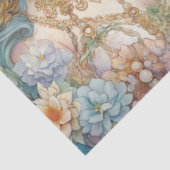 Large Pastel Watercolor Floral Mermaid Decoupage 薄葉紙 (詳細)