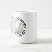 Large Personalized Text Baseball Image 15oz Custom コーヒーマグカップ (正面左)