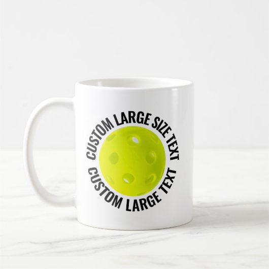Large Personalized Text Pickleball 11 oz. Custom コーヒーマグカップ (左)