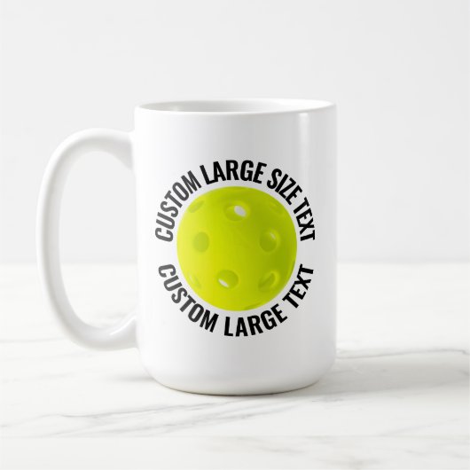 Large Personalized Text Pickleball 15oz. Custom コーヒーマグカップ (左)