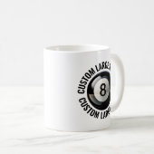 Large Personalized Text Pool 8 Ball 11 oz. Custom コーヒーマグカップ (正面右)