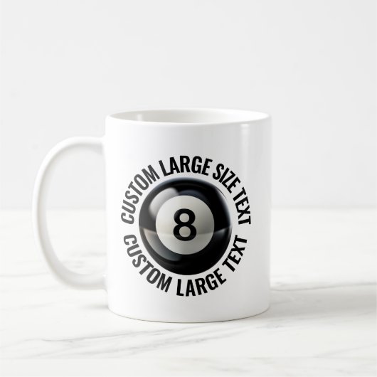 Large Personalized Text Pool 8 Ball 11 oz. Custom コーヒーマグカップ (左)